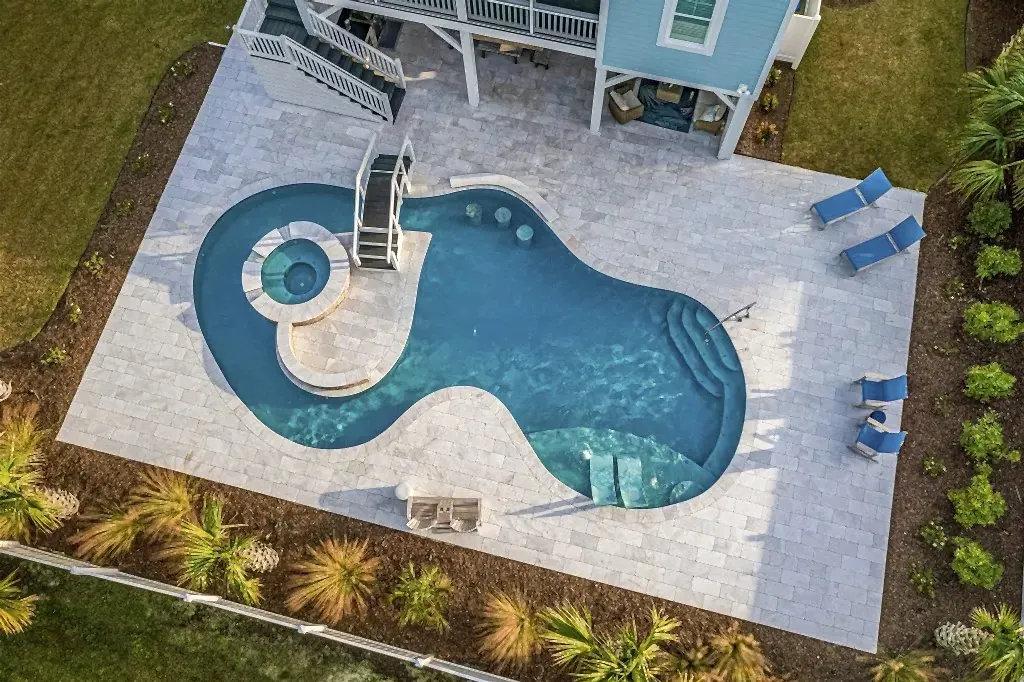 Lux Project 5 custom oasis pool with spa