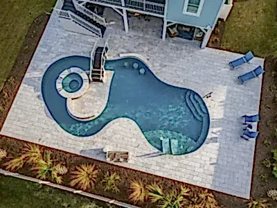 Lux Project 5 custom oasis pool with spa