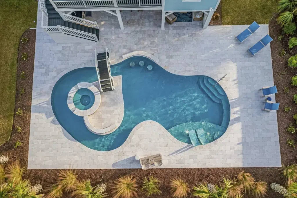 Lux Project 5 custom oasis pool with spa