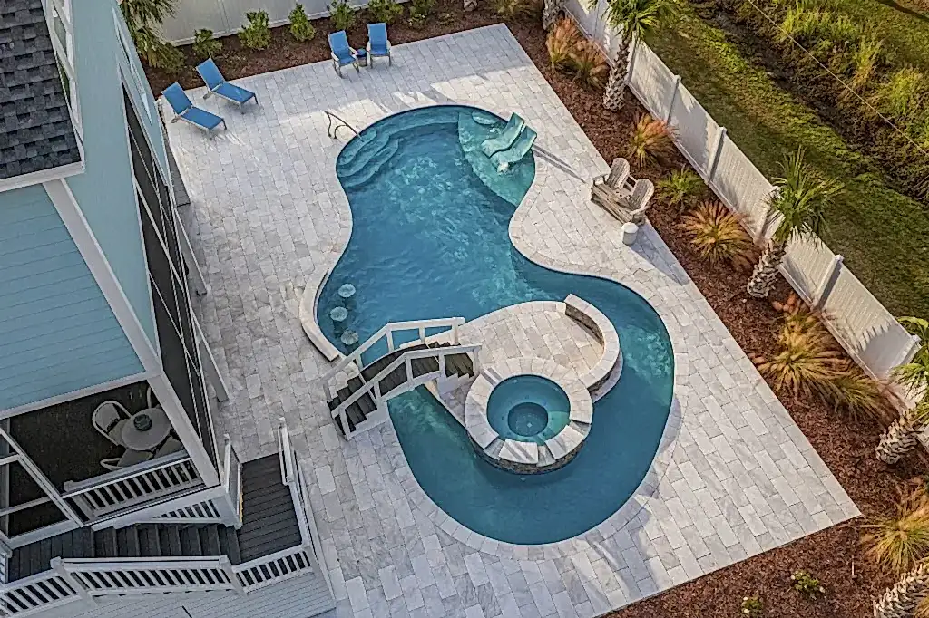 Lux Project 5 custom oasis pool with spa