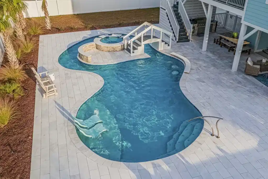 Lux Project 5 custom oasis pool with spa