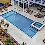 Lux Project 9 featuring a custom rectangular pool and spa