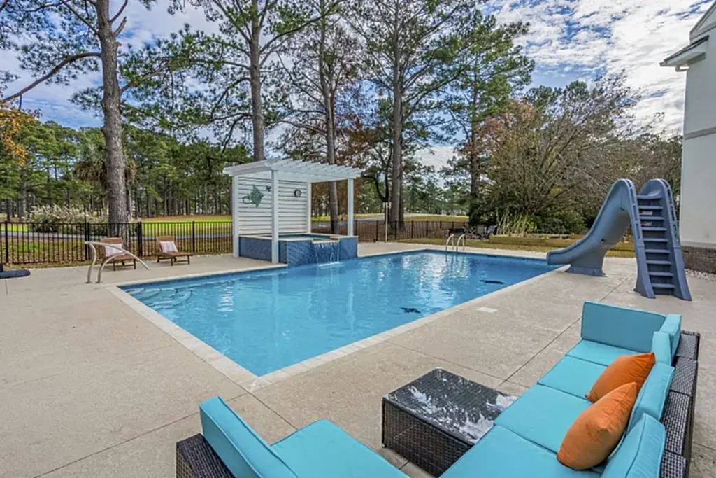 Lux Project 6 custom spa and pool with slide